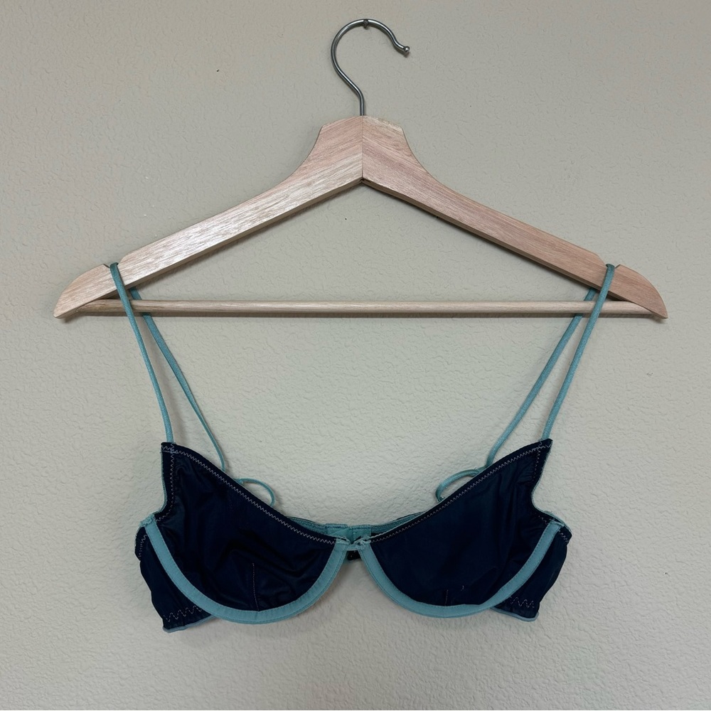Urban Outfitters bra women 32B unlined demi bra fully mesh underwire lettuce hem